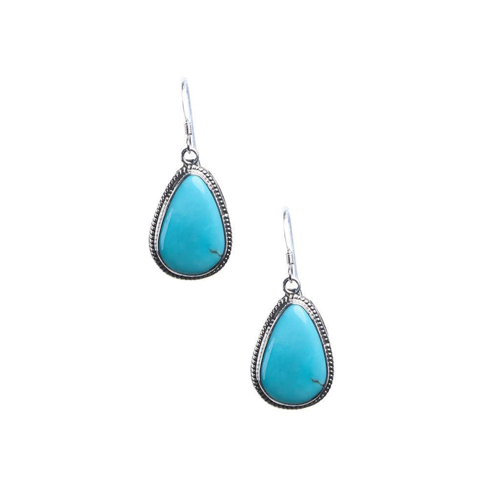 Turquoise Sterling Teardrop Earrings
