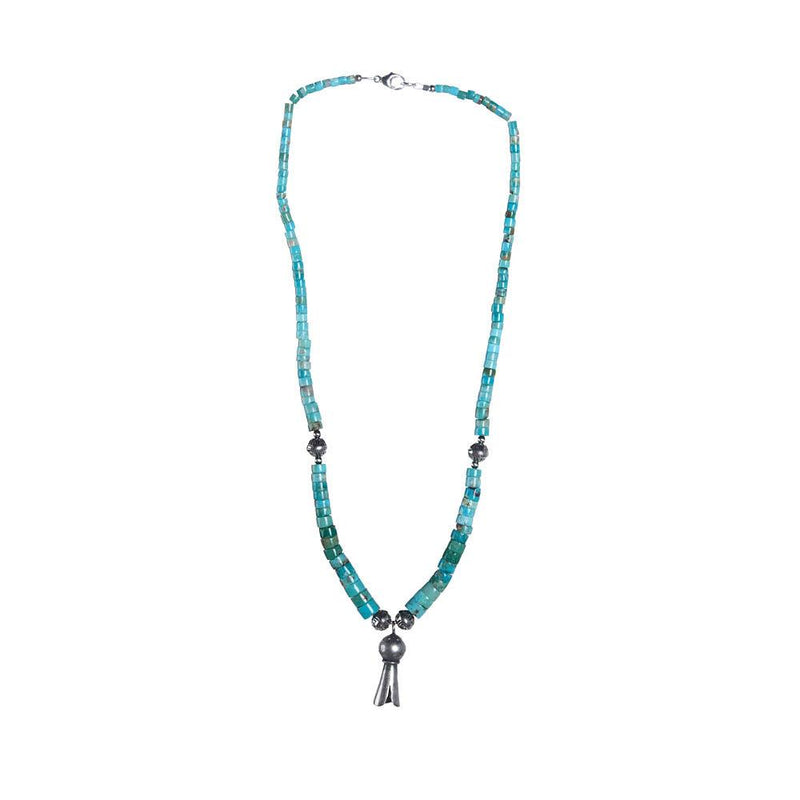 Turquoise & Silver Squash Necklace