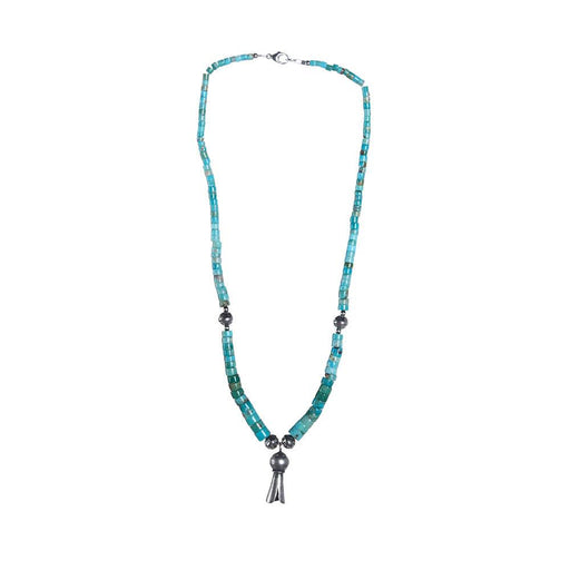 Turquoise & Silver Squash Necklace