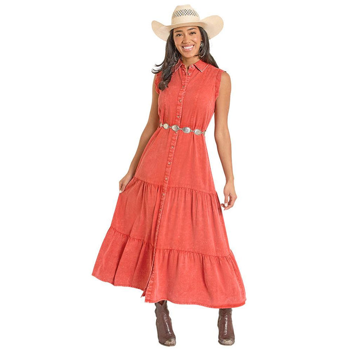 Women's Rust Sleeveless Dress