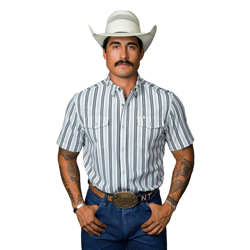 Men's Jake White Short Sleeve Snap Shirt
