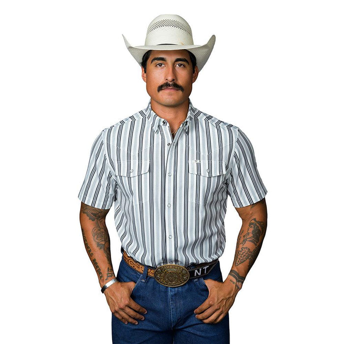 Men's Jake White Short Sleeve Snap Shirt