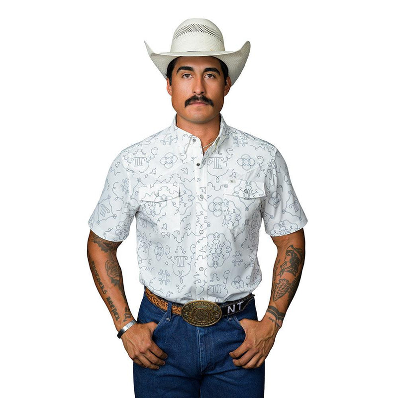 Men's Carson White Short Sleeve Snap Shirt