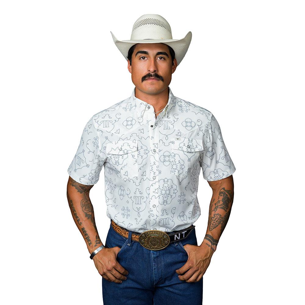 Ferrell Brands Inc Men's Carson White Short Sleeve Snap Shirt