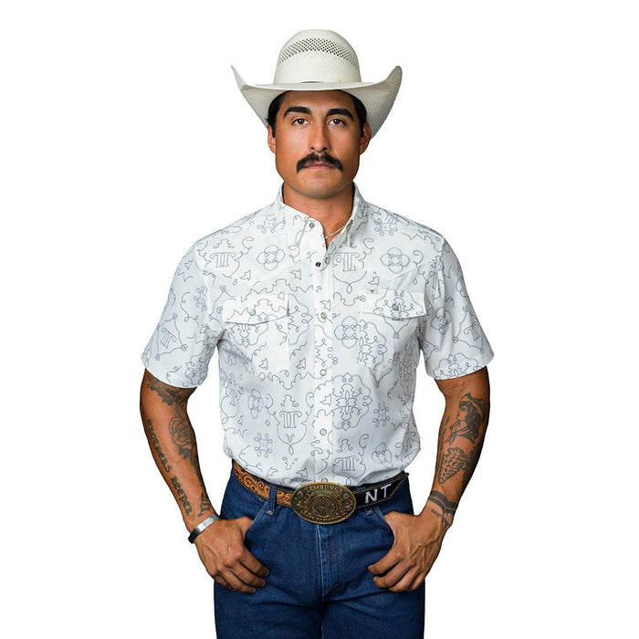Men's Carson White Short Sleeve Snap Shirt