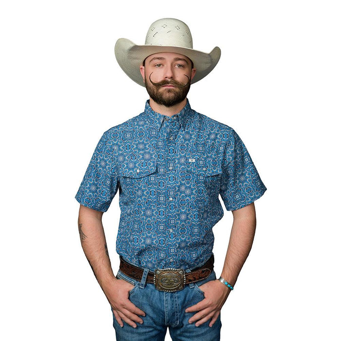 Men's Bennet Light Blue Short Sleeve Snap Shirt