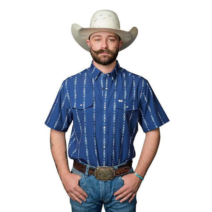 Men's Maverick Blue Short Sleeve Snap Shirt