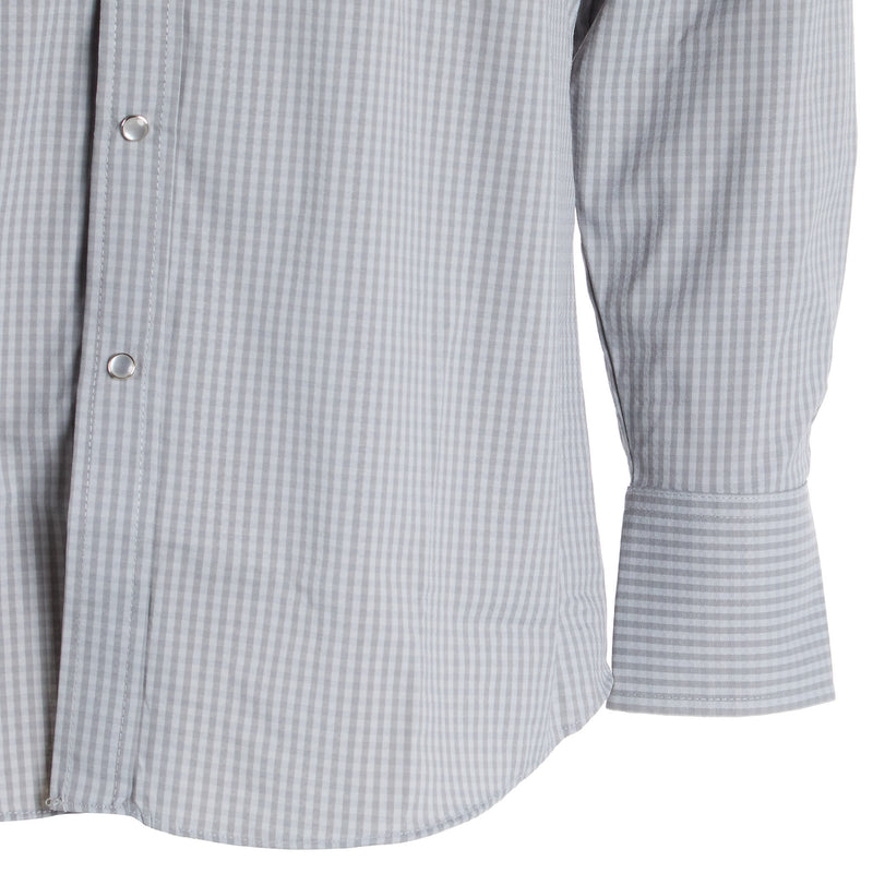 Ely Cattleman Mens Pro Tech Grey Check Long Sleeve Snap Shirt