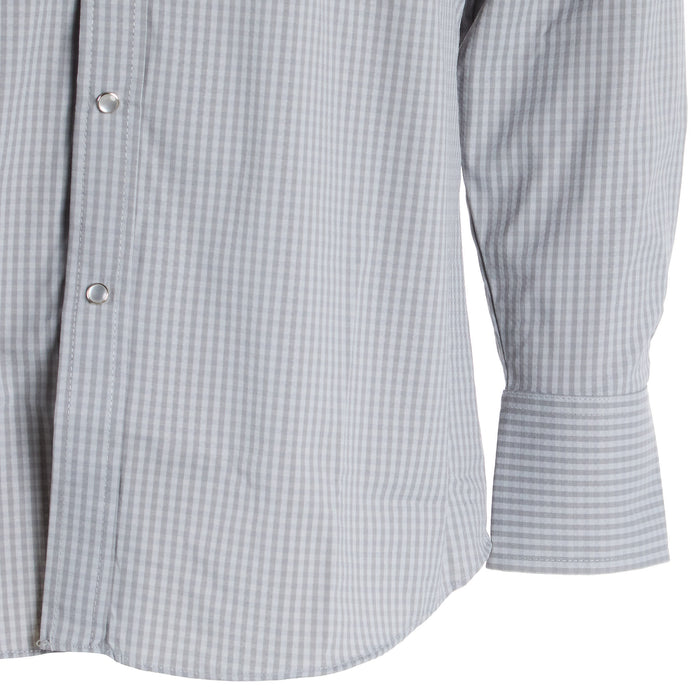 Ely Cattleman Mens Pro Tech Grey Check Long Sleeve Snap Shirt
