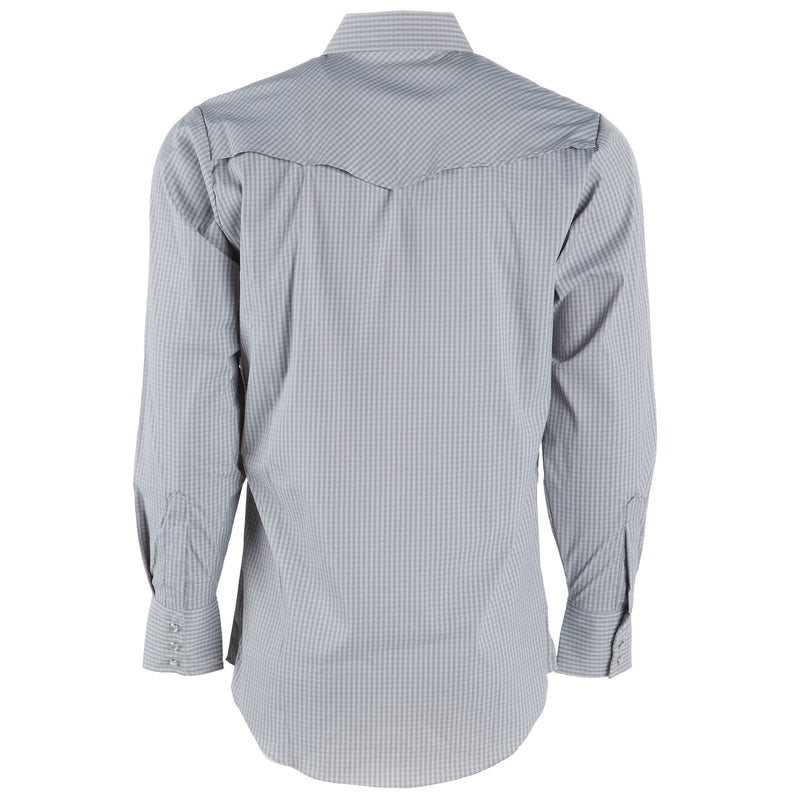 Ely Cattleman Mens Pro Tech Grey Check Long Sleeve Snap Shirt