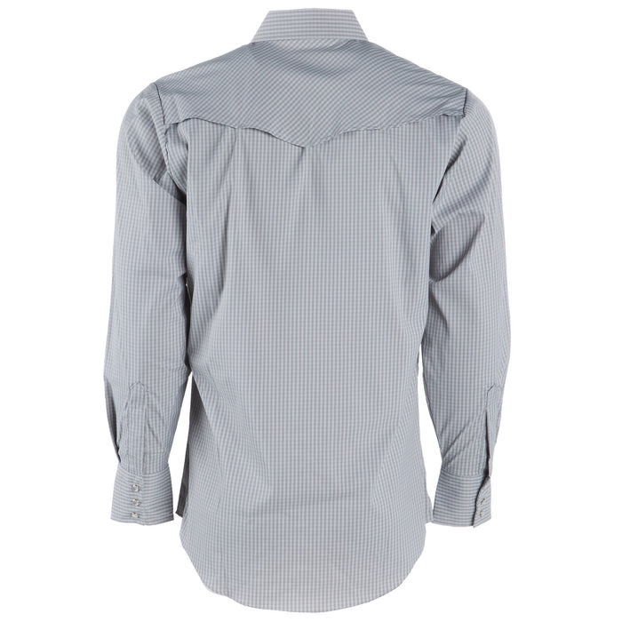 Ely Cattleman Mens Pro Tech Grey Check Long Sleeve Snap Shirt