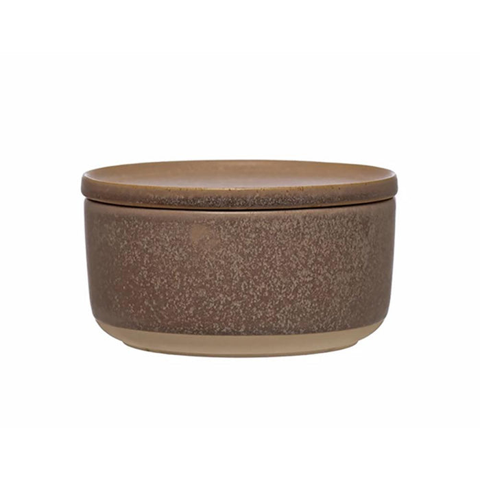 Stoneware Bowl with Lid Reactive Glaze