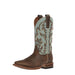 Women's Topeka Tan Crazy Cowhide Vamp 11in Robin`s Egg Burnished Cowhide Boot