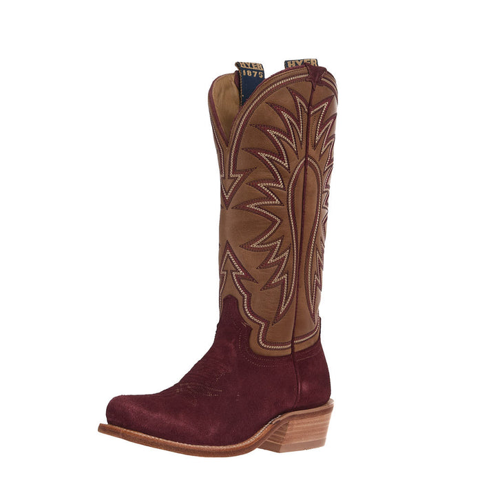 Women's Rose Hill Burgundy Roughout Vamp 13in Rolled Oats Cowhide Boot