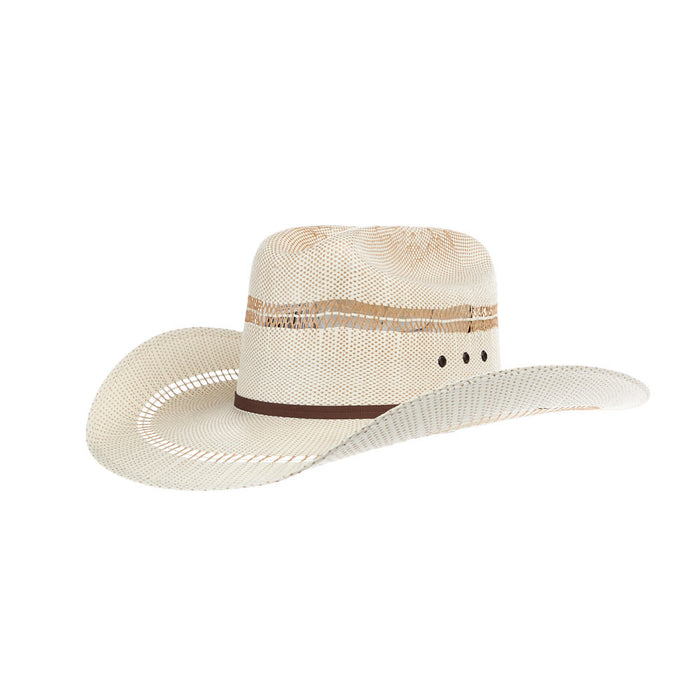 Golden Brown Straw Hat with Eyelets 41/4in Brim