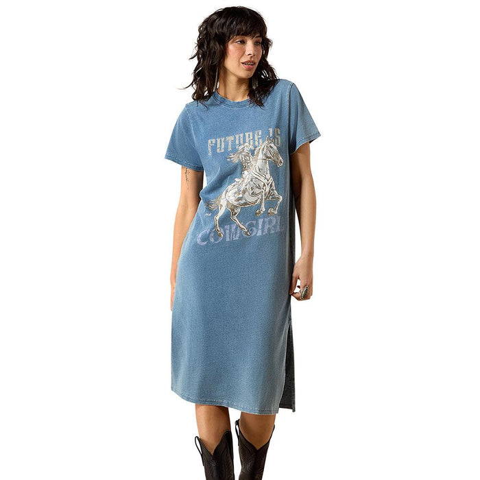 Women's Indigo Future Is Cowgirl Tee Shirt Dress