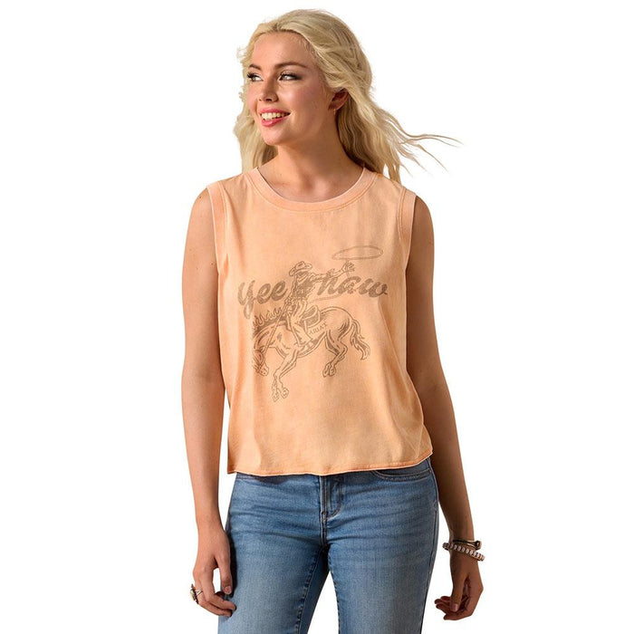 Women's Orange Chiffon Wild Roper Tank
