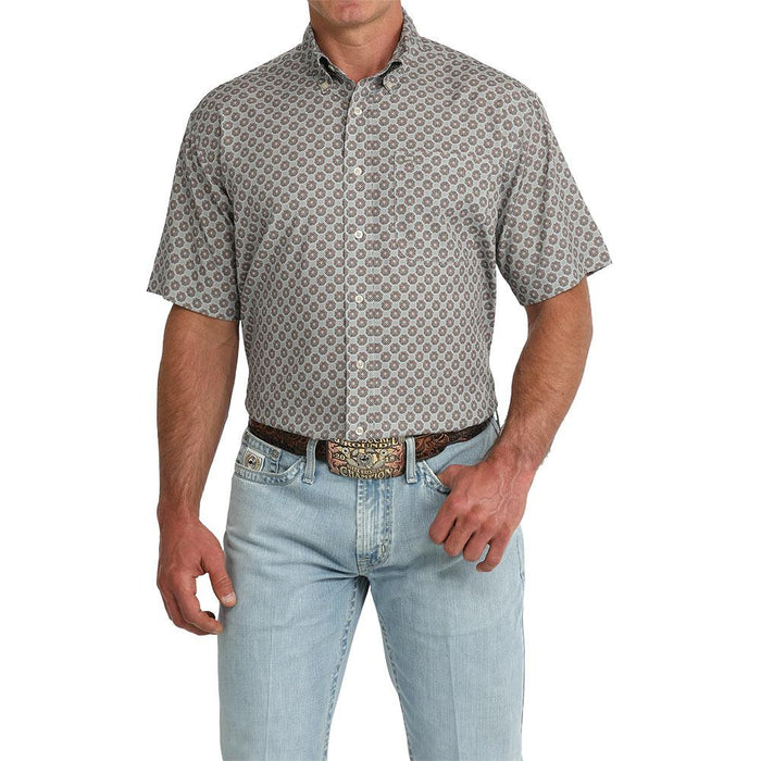 Men's Grey Print ArenaFlex Short Sleeve Shirt