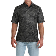 Men's Black Camo Print ArenaFlex Polo
