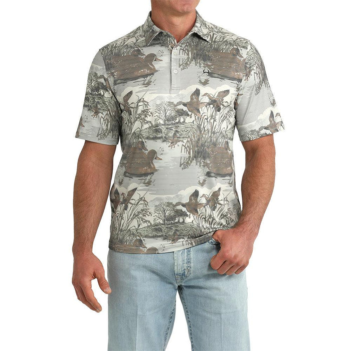 Men's Duck Print Arena Flex Polo