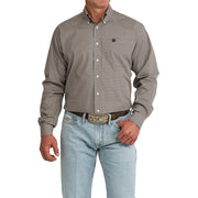 Men's Khaki Print Long Sleeve Shirt