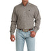 Men's Khaki Print Long Sleeve Shirt