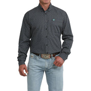 Men's Black Printed Long Sleeve Shirt
