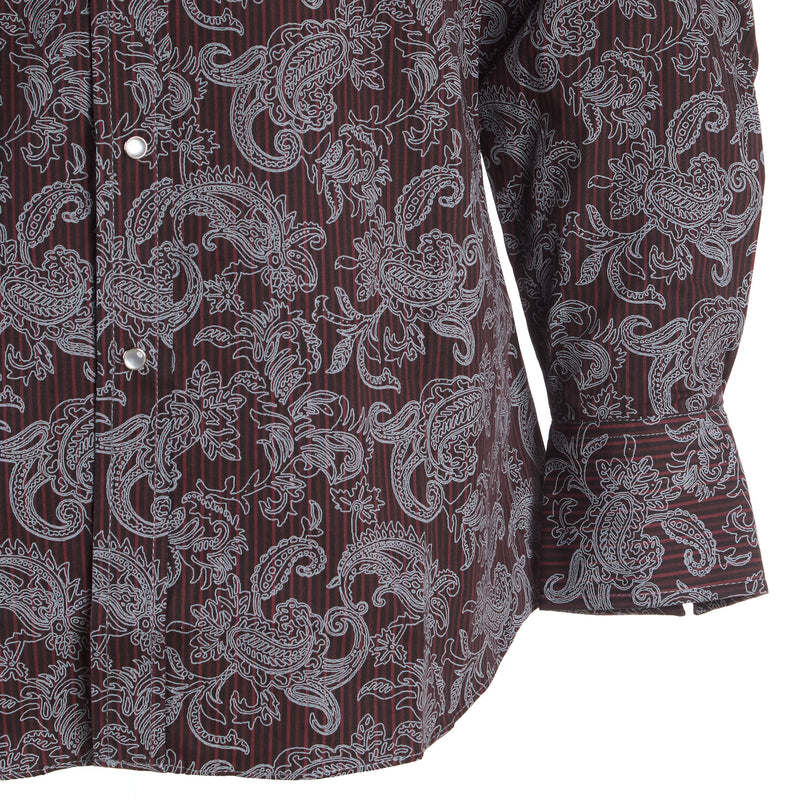 Ely Cattleman Mens Burgundy Paisley Print Shirt