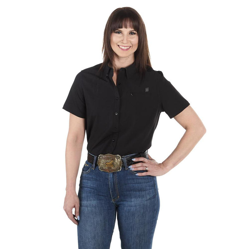 Women's Black Short Sleeve Shirt