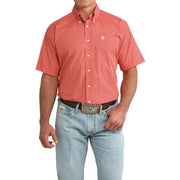 Men's Red Print Short Sleeve Shirt