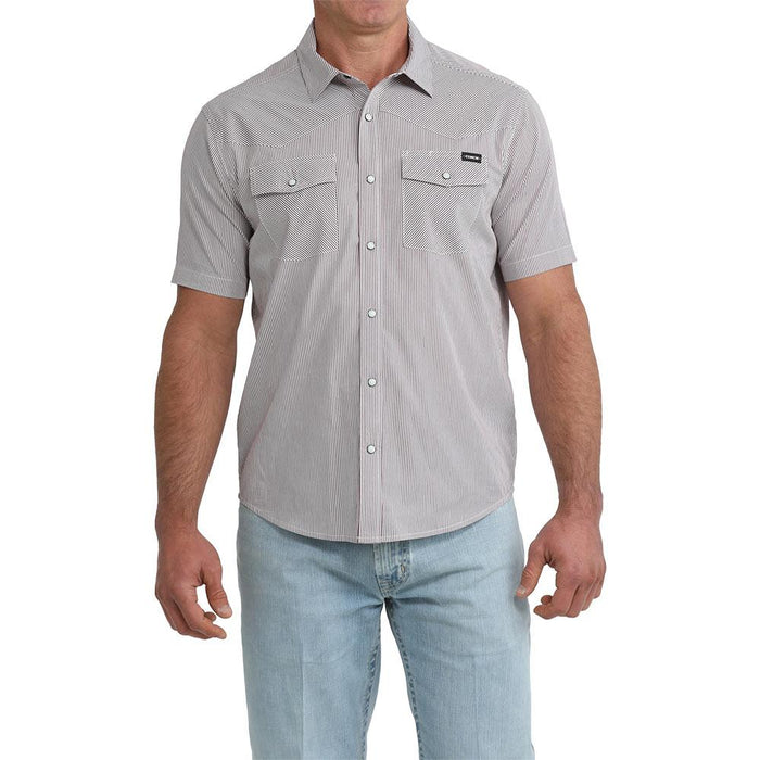Men's Burgundy Camp Pinstripe Shirt