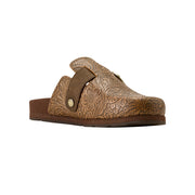 Women's Country Mule Brown Floral Embossed Casual