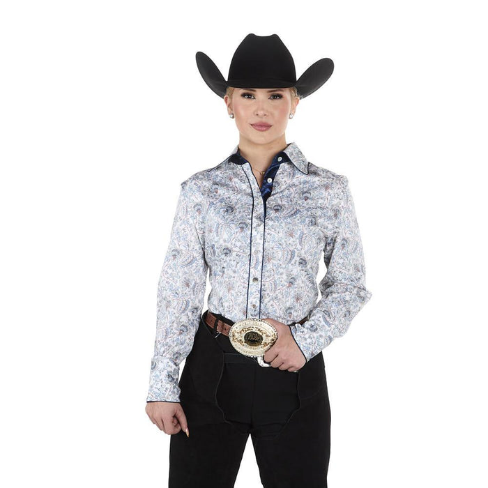 Women's Blue Floral with Satin Lining Show Top