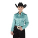 Women's Teal Solid with Pearl Buttons Show Top