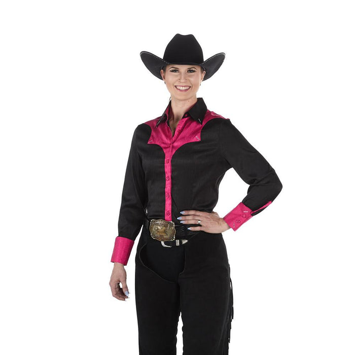 Women's Black with Pink Show Top