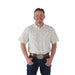 Men's Green Wallpaper Short Sleeve Snap Shirt