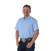 Men's Blue Two Tone Outdoor Performance Short Sleeve Snap Shirt
