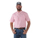 Men's Two Tone Pink Short Sleeve Snap Shirt