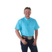 Men's Baby Blue Outdoor Performance Short Sleeve Snap Shirt