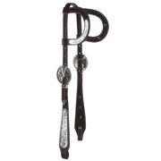 Double Ear Chocolate Basket Tooled Show Wide Cheek Headstall