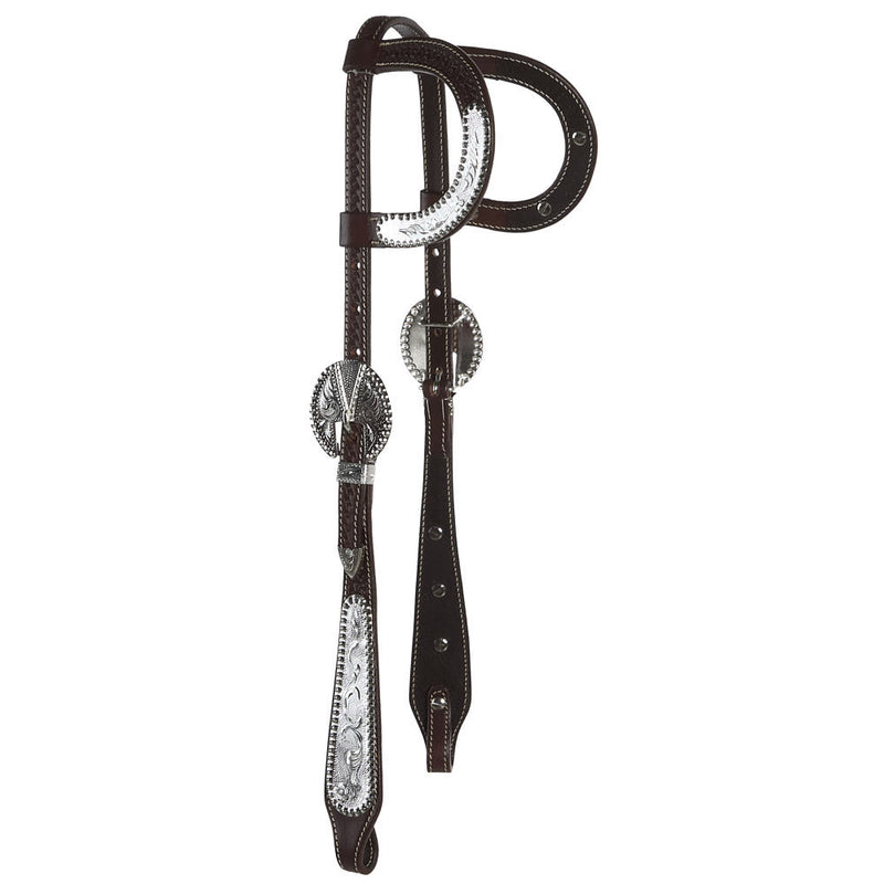 Double Ear Chocolate Basket Tooled Show Wide Cheek Headstall