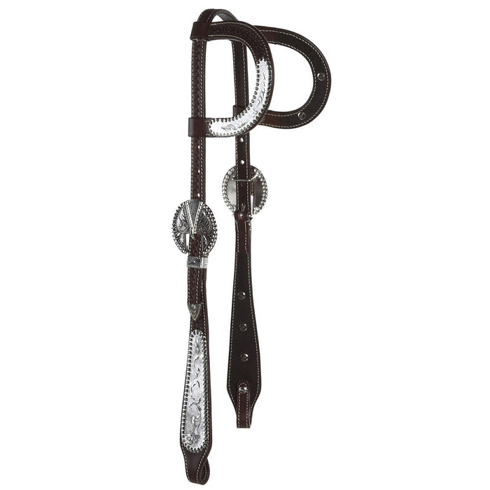 Double Ear Chocolate Basket Tooled Show Wide Cheek Headstall