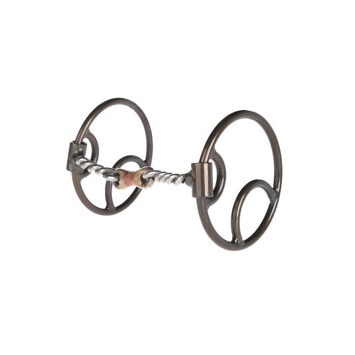 Locked O Ring Twisted Wire Dog Bone Gag Bit