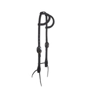 Black Stitched Double Ear Headstall
