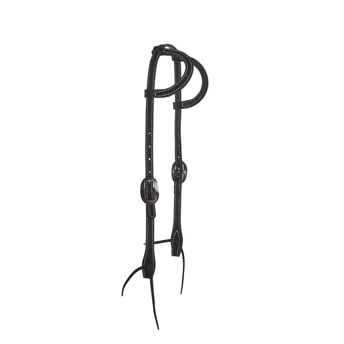 Black Stitched Double Ear Headstall