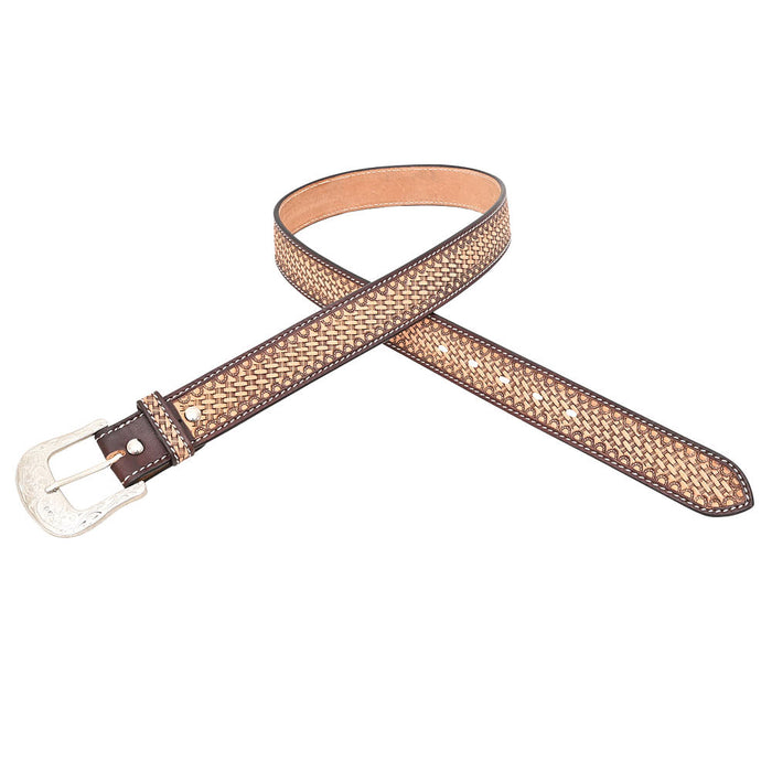 Circle Y Saddlery Vintage Basket Stamp Mens Belt