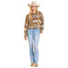 Womens Brown Aztec Sweater