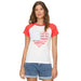 Women's WhiteRed Flag Tee Shirt