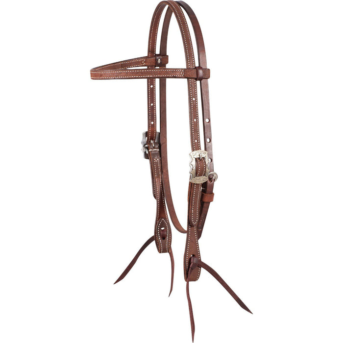 Chocolate Roughout Prescott Buckle Browband Headstall