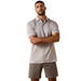 Men's Taupe Grey All Over Print Polo